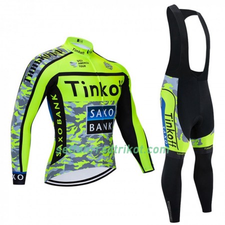 Radbekleidung Radtrikot Langarm + Lang Trägerhose 2020 Tinkoff N001